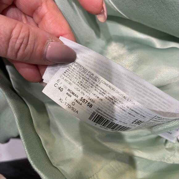 NWT Mango Mint Green Linen Cropped Sevilla Blazer Sz Large - Picture 7 of 13